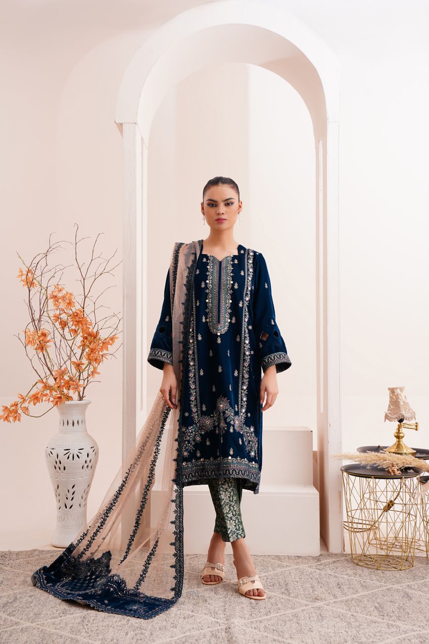 Floral Embroidered Maxi Suit